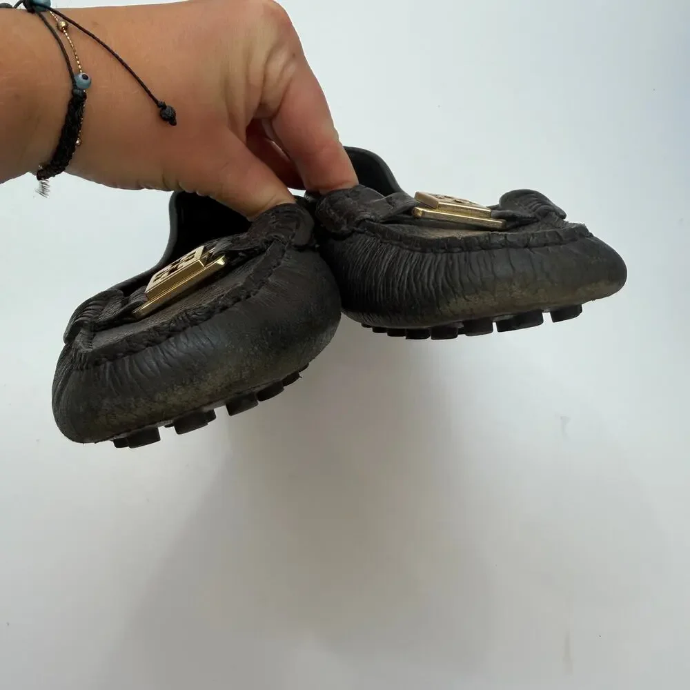Tory Burch Black Kendrick Driving Loafers 9.5